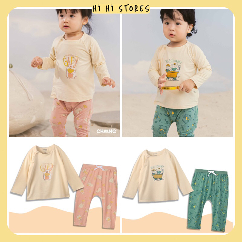 Chaang bộ dài cúc chéo Treasure cho bé dưới 1 tuổi AW23