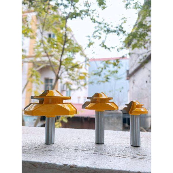 Mũi Ghép Góc Vàng Cốt 12.7 - Mũi Soi Gỗ Ghép Góc Hộp Vuông Cho Ván Từ 0.8 - 2.5cm - 1 mũi chạy 2 ván