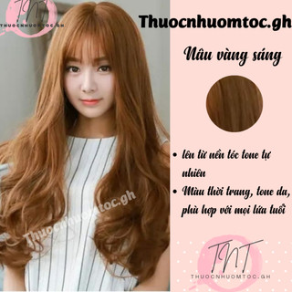 thuốc nhuộm tóc màu nâu vàng sáng + tặng oxy trợ dưỡng - mikeche.hair