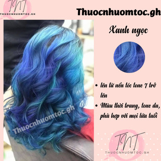 thuốc nhuộm tóc xanh ngọc + tặng oxy trợ dưỡng - mikeche.hair