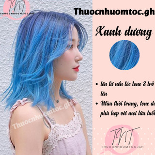 thuốc nhuộm tóc màu xanh dương+ tặng kèm trợ nhuộm - mikeche.hair
