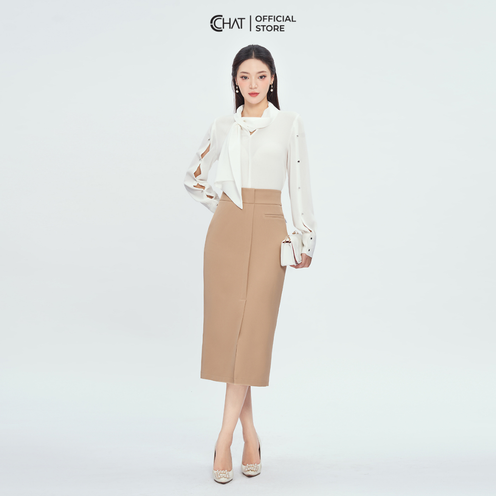 Chân Váy Kiểu Bút Chì Xẻ Tà Cao Dáng Ôm Chất Tuytsi Cao Cấp 13CDS2016OT