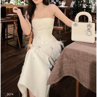ĐẦM MIDI HAI DÂY ĐÍNH ĐÁ