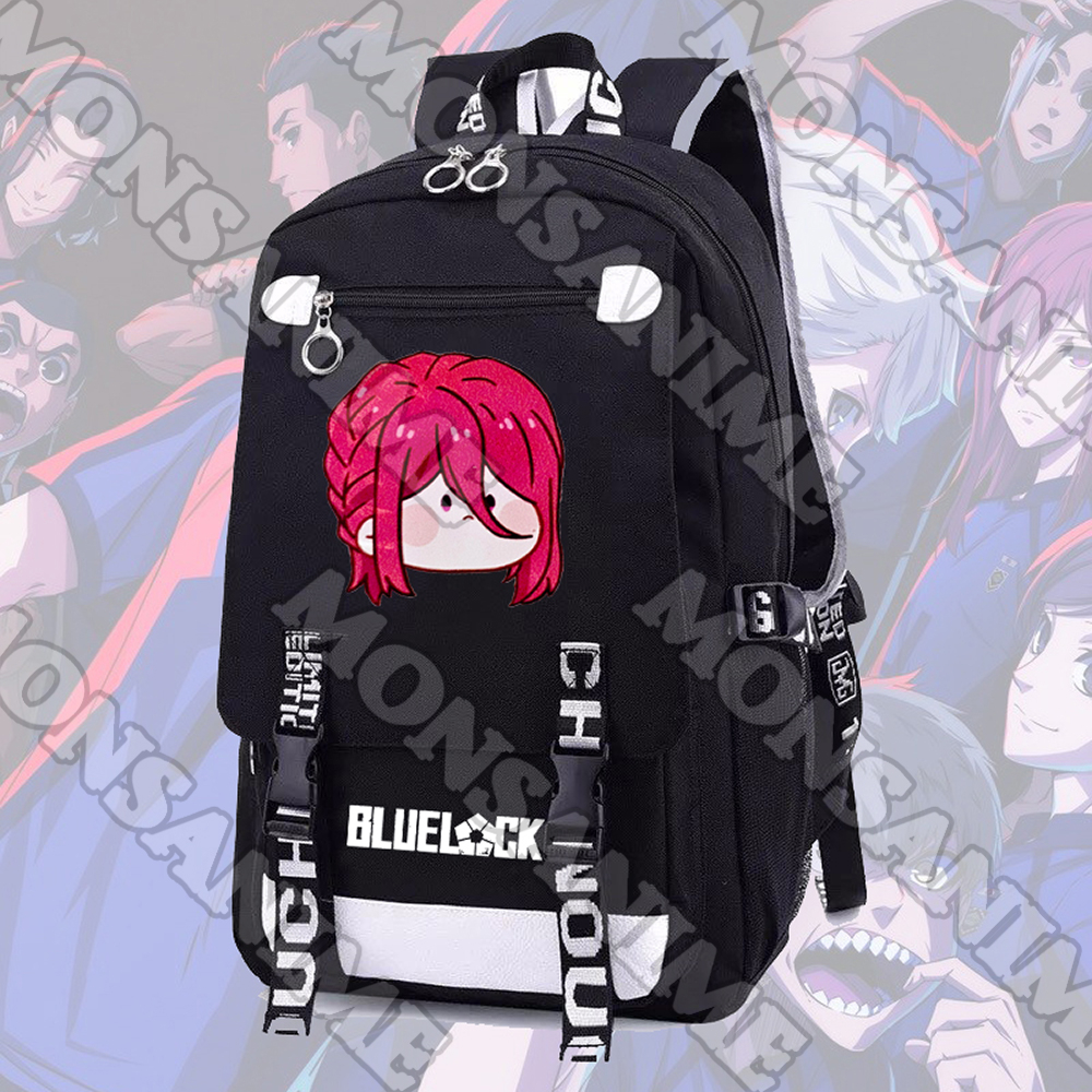 Balo nam nữ in hình BLUE LOCK ver MẶT NGƠ CHIBI anime chibi cặp sách đi học tiện lợi thời trang