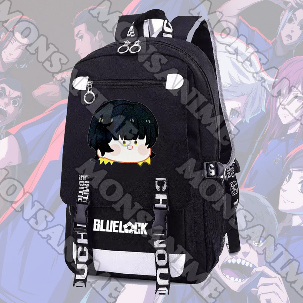 Balo nam nữ in hình BLUE LOCK ver MẶT NGƠ CHIBI anime chibi cặp sách đi học tiện lợi thời trang