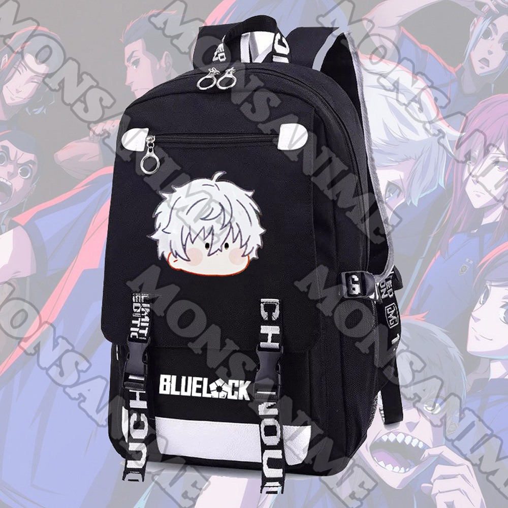 Balo nam nữ in hình BLUE LOCK ver MẶT NGƠ CHIBI anime chibi cặp sách đi học tiện lợi thời trang