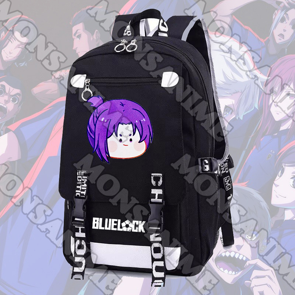 Balo nam nữ in hình BLUE LOCK ver MẶT NGƠ CHIBI anime chibi cặp sách đi học tiện lợi thời trang