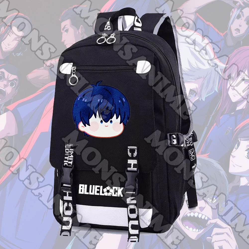 Balo nam nữ in hình BLUE LOCK ver MẶT NGƠ CHIBI anime chibi cặp sách đi học tiện lợi thời trang