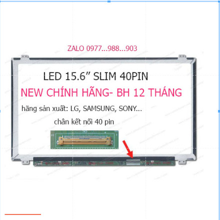 Màn hình laptop 15.6 Led Mỏng SLIM 40 Chân