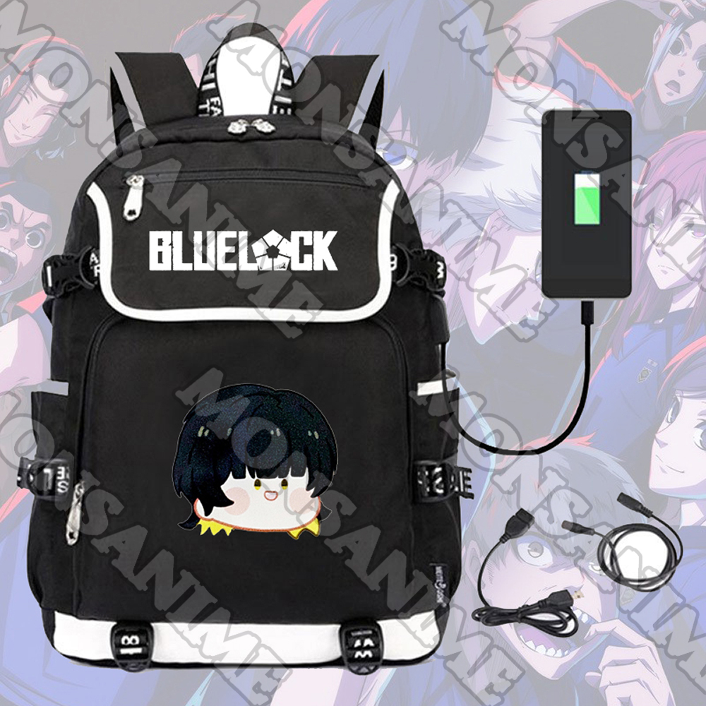Balo nắp ngang in hình BLUE LOCK ver MẶT NGƠ CHIBI cặp sách nam nữ đi học đựng đồ dùng học tập