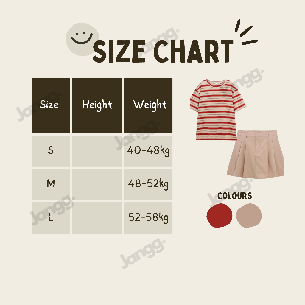 Set áo phông sọc đỏ kèm chân váy kaki chữ A phong cách trẻ trung năng động