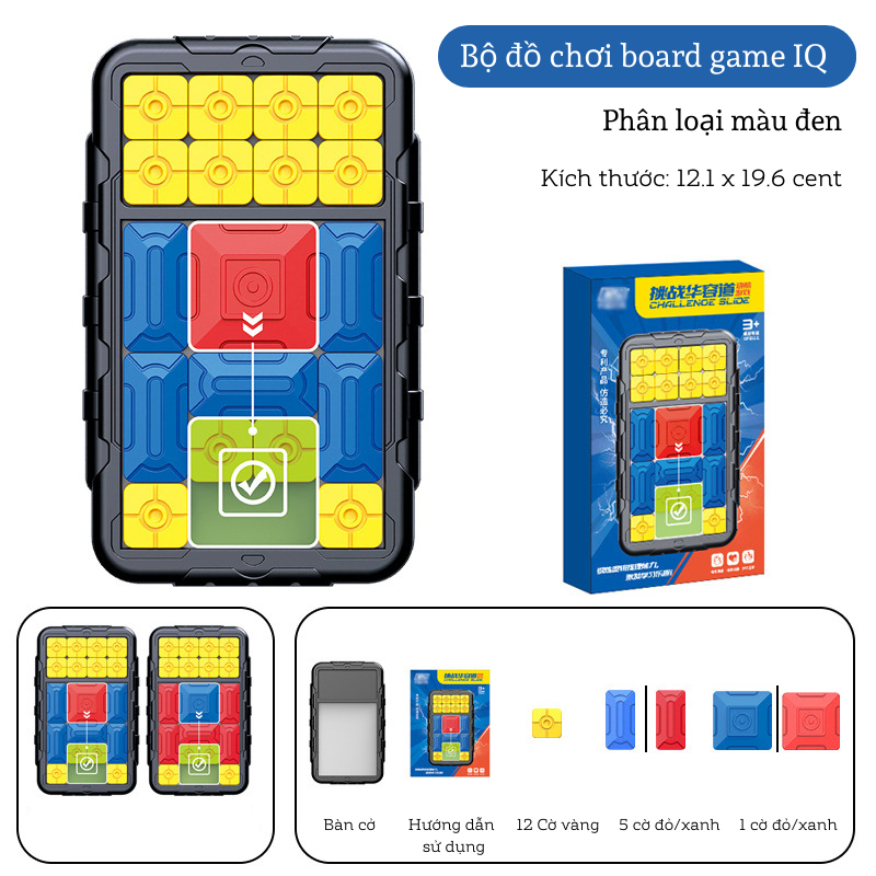 Bộ đồ chơi board game IQ xếp hình trượt từ tính giải mã mê cung 500 câu đố cải thiện tư duy-quà tặng cho bé