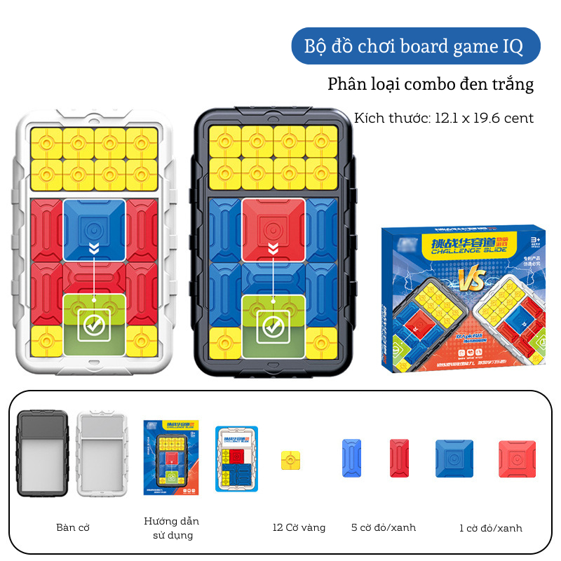 Bộ đồ chơi board game IQ xếp hình trượt từ tính giải mã mê cung 500 câu đố cải thiện tư duy-quà tặng cho bé