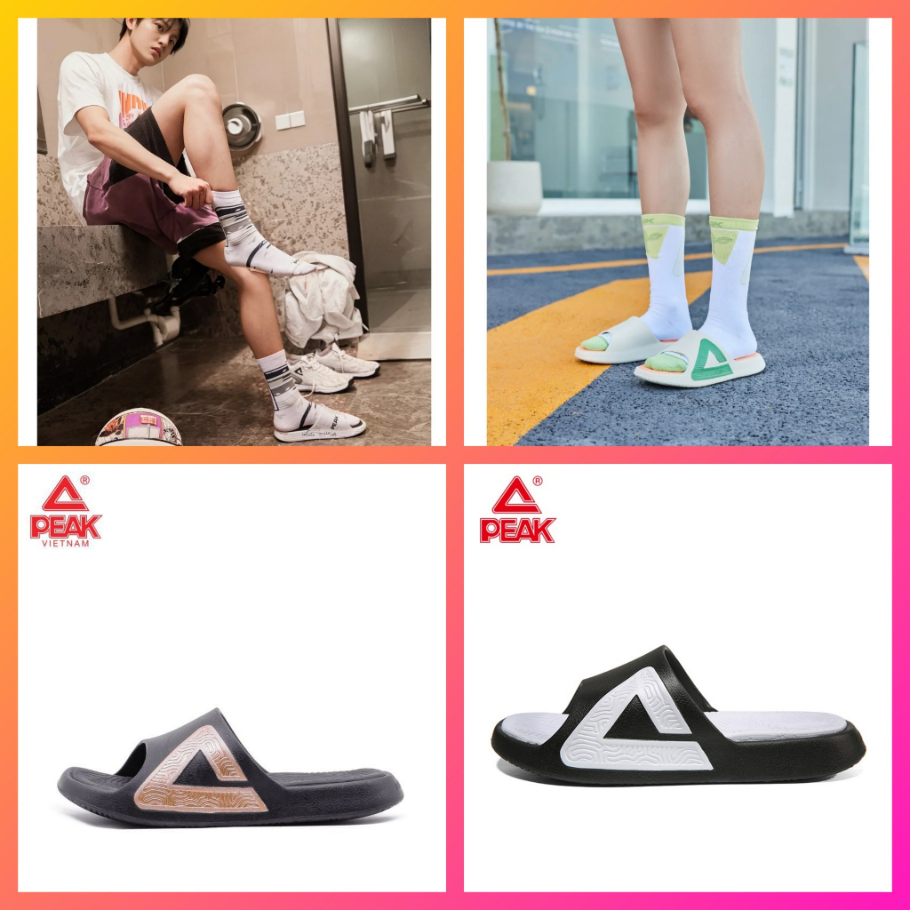 Dép Quai Ngang Nam Nữ Thời Trang Phối Vớ Không Thấm Nước PEAK Taichi - PEAK Sport Chính Hãng Cần Thơ E92037L- E11937L