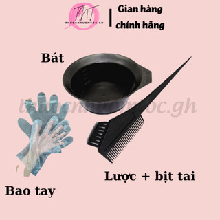 bộ dụng cụ: bát + lược 2 đầu + bao tay nilong nhuộm tóc - mikeche.hair