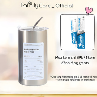 Ly Giữ Nhiệt Iced Americano Inox 304 Đúc Liền Khối Cao Cấp Có Nắp Đậy Tặng Kèm Ống Hút và Sticker