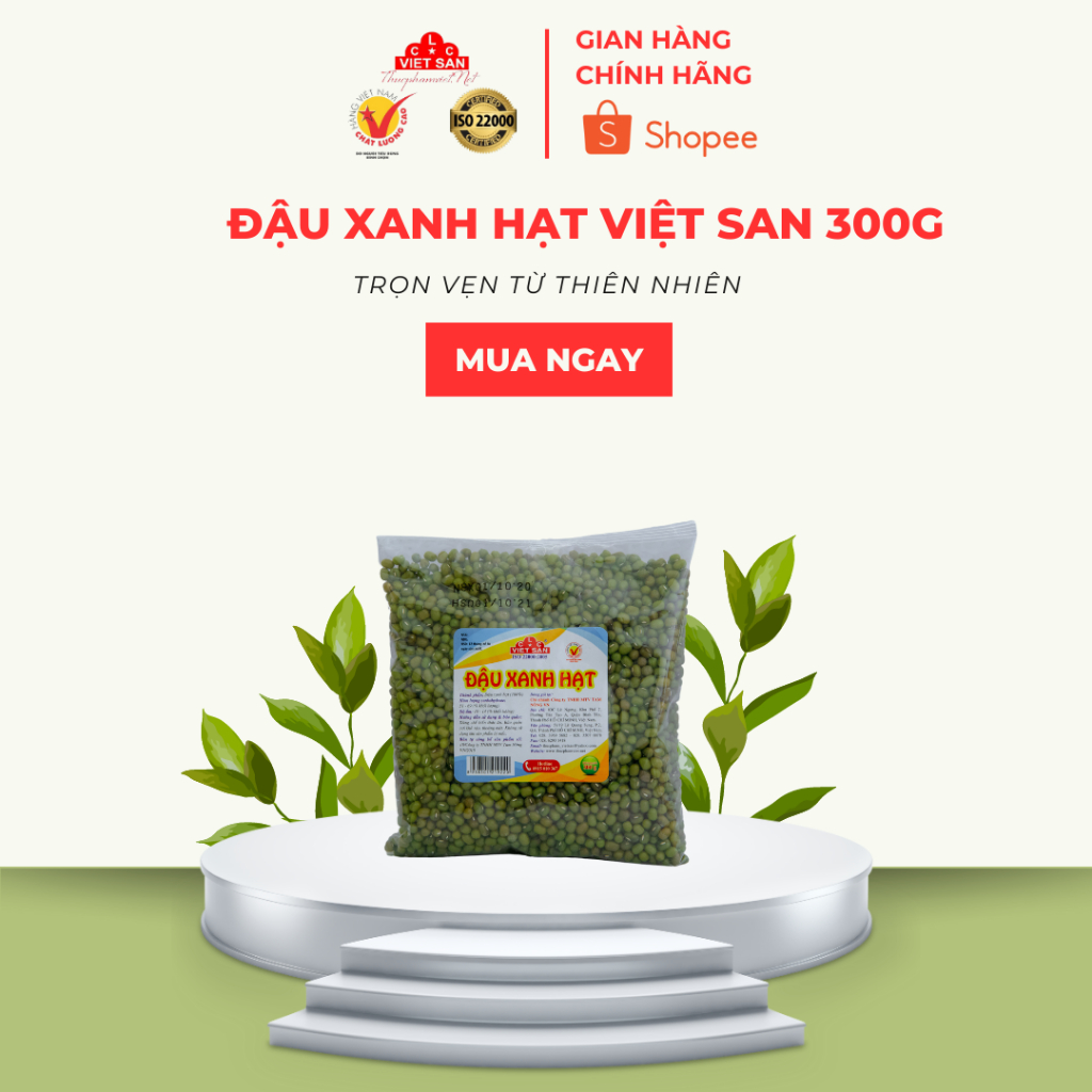 Đậu Xanh Hạt Loại 1 Việt San 300g