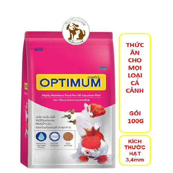 Cám cá Thức Ăn Dành Cho Cá Ba Đuôi, Cá Cảnh Optimum 100g- Tuệ Tuệ petshop