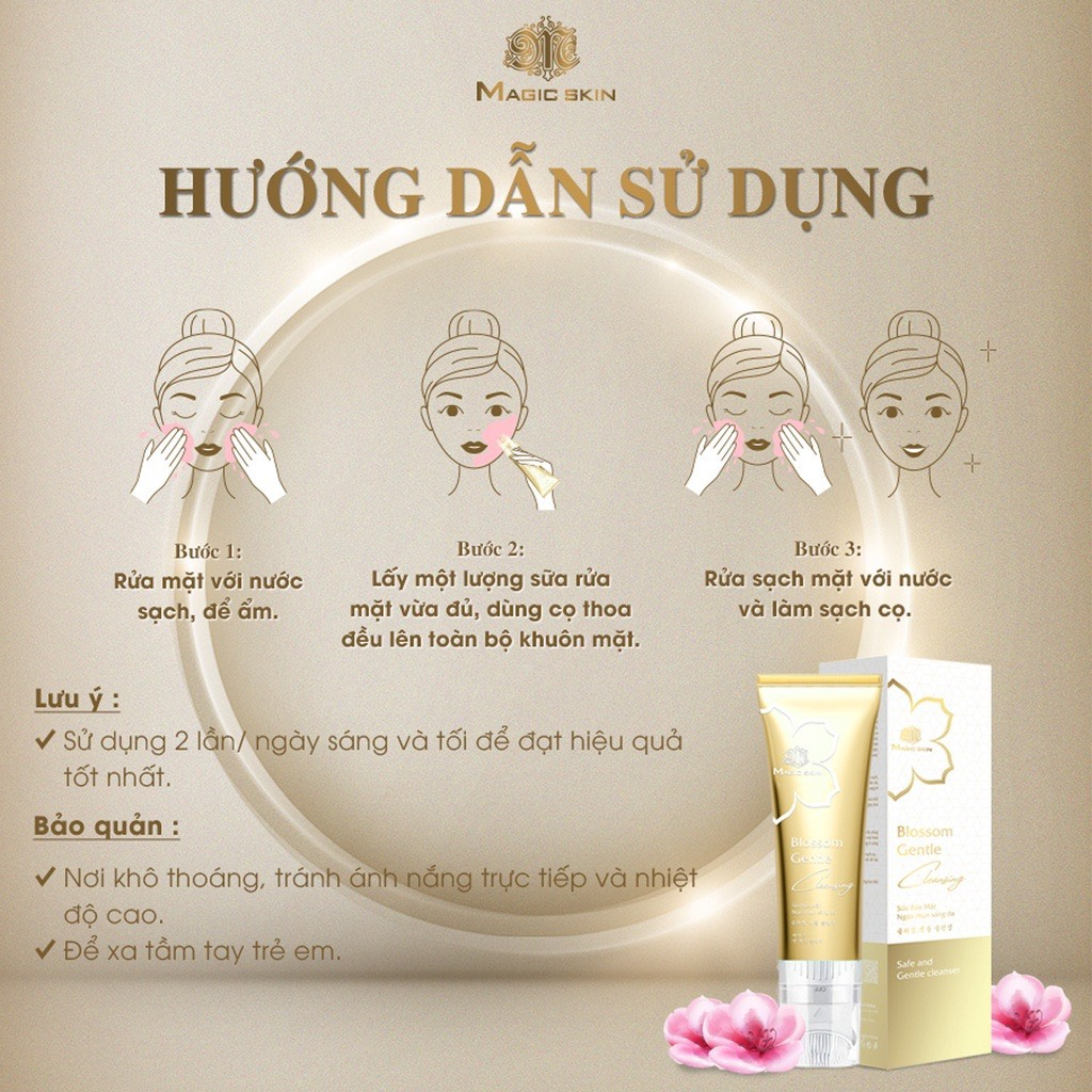 Sữa rửa mặt dịu nhẹ, trắng da Magic Skin - làm sạch sâu, ngăn ngừa mụn
