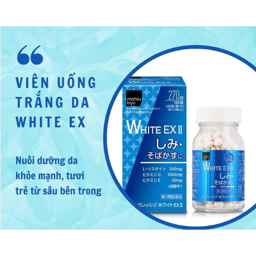 Viên uống Skin White EX ll 270 viên, trắng da, mờ thâm nám Nhật bản, myphamhocngan1