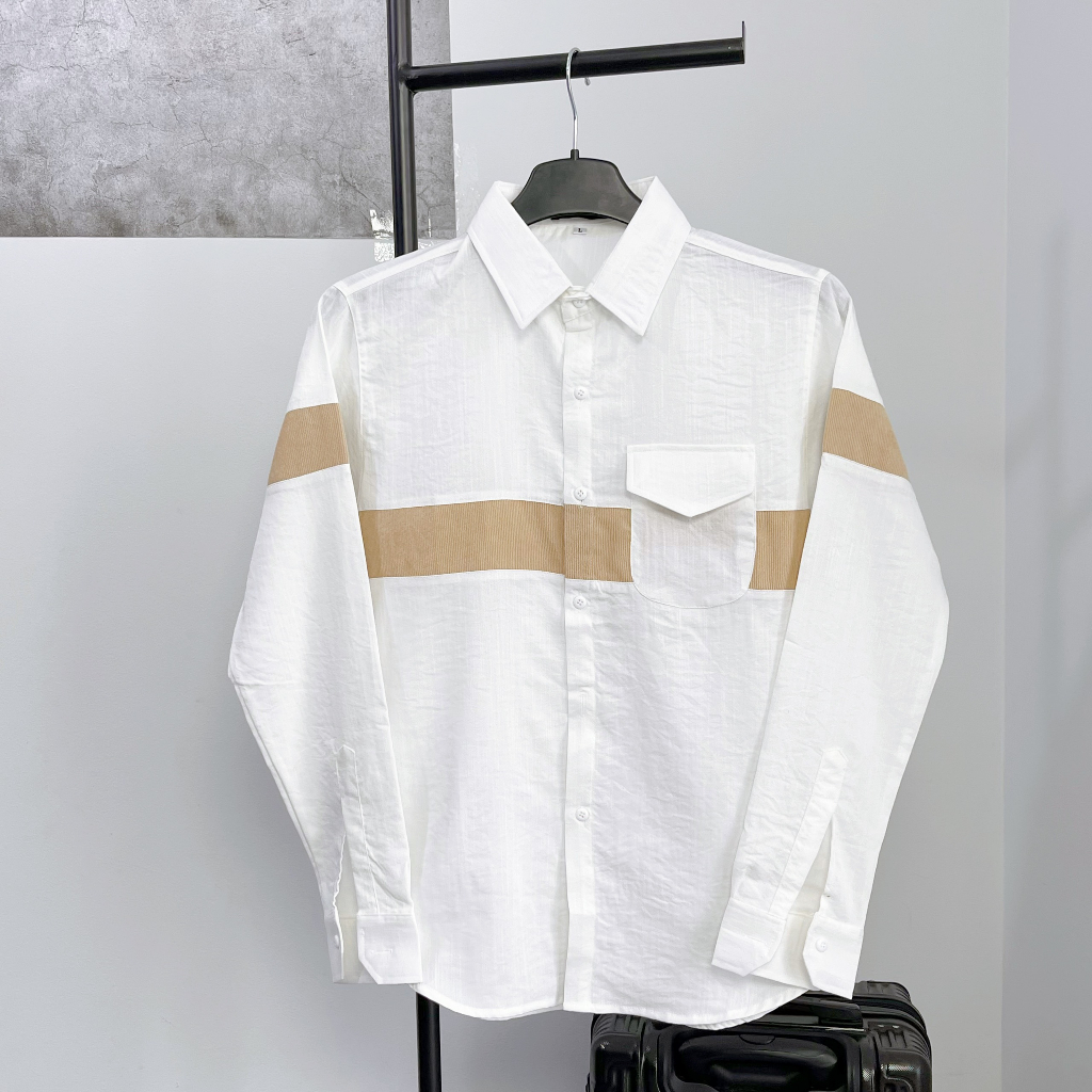 Áo sơ mi nam vải đũi dài tay phối túi hộp họa tiết đơn giản, chất vãi dày dặn cao cấp tinh tế sang trọng❤