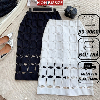 Chân váy bigsize nữ đi chơi sang chảnh kiểu lưới ô vuông chất ren MON big size 50 - 90kg