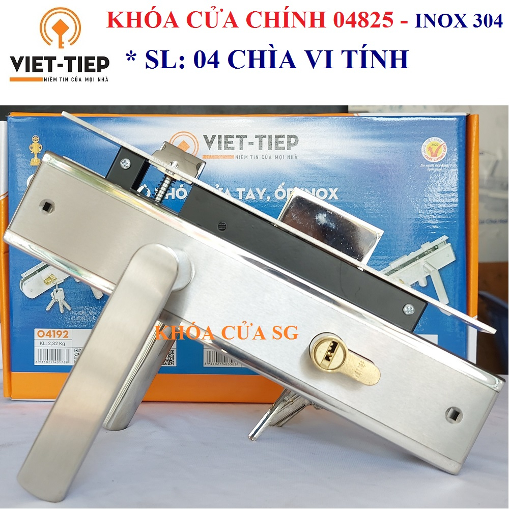 KHÓA TAY GẠT VIỆT TIỆP 04825 INOX 304 - BH 3 NĂM