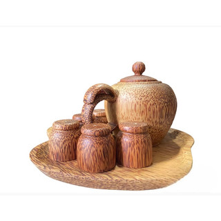 COMBO BỘ BÌNH TRÀ HÌNH TRÁI TÁO ( GỖ DỪA)