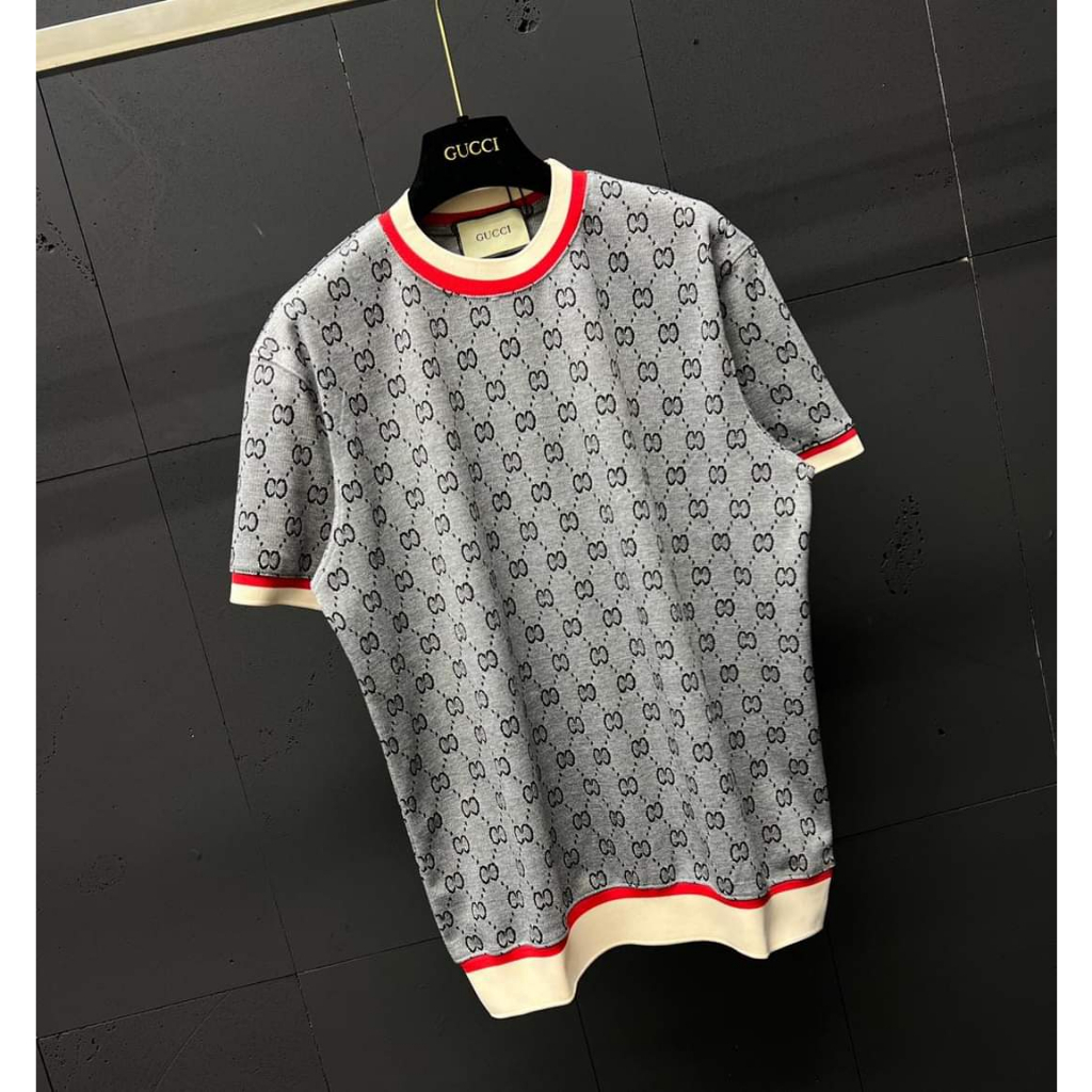 Áo Thun Nam Nữ CC Xám Bo Dệt Cổ Áo 🔥 Chất Cotton 3158 Cao Cấp
