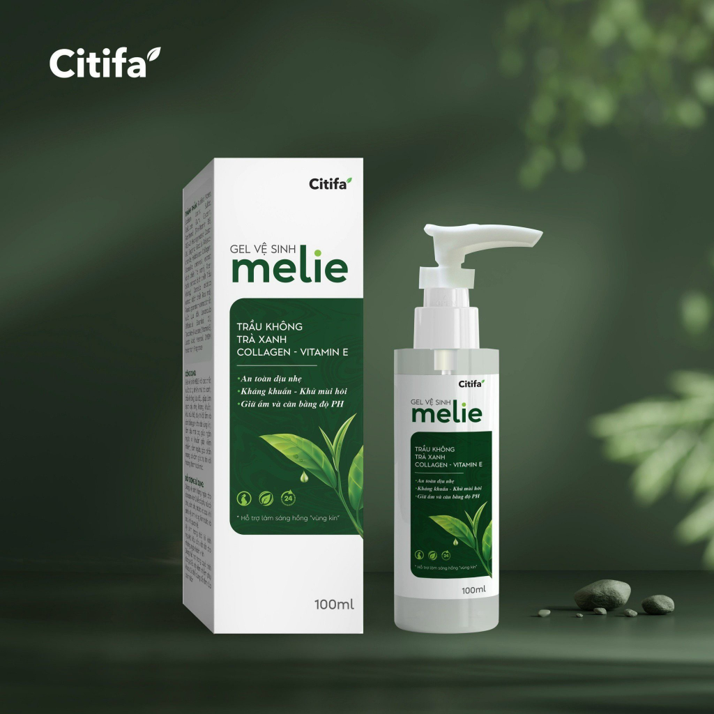 Gel Vệ Sinh Phụ Nữ MELIE, Thành phần chứ Collagen, Vitamin E, Menthol, chống viêm nhiễm, khử mùi hôi.150ML