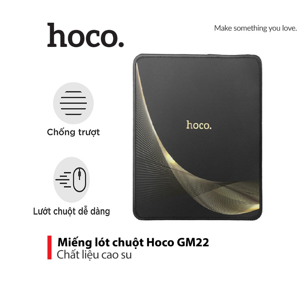 Miếng lót chuột Hoco GM22 chất liệu cao su vải cao cấp lướt chuột dễ dàng