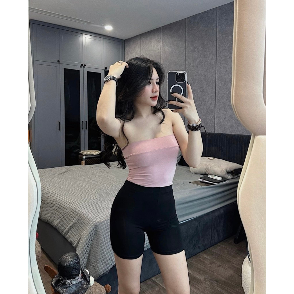 Quần Đùi Biker Short Nữ Ôm Nâng Mông Vải Co Giãn Tập Gym Yoga Mặc Trong Váy Cottong Thái Mẫu QUANLEGGING39. TP202