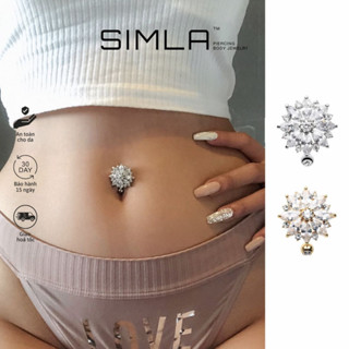 Khuyên rốn hoa khuyên rốn ngược Thép không gỉ (chiếc) - Simla Body Jewelry