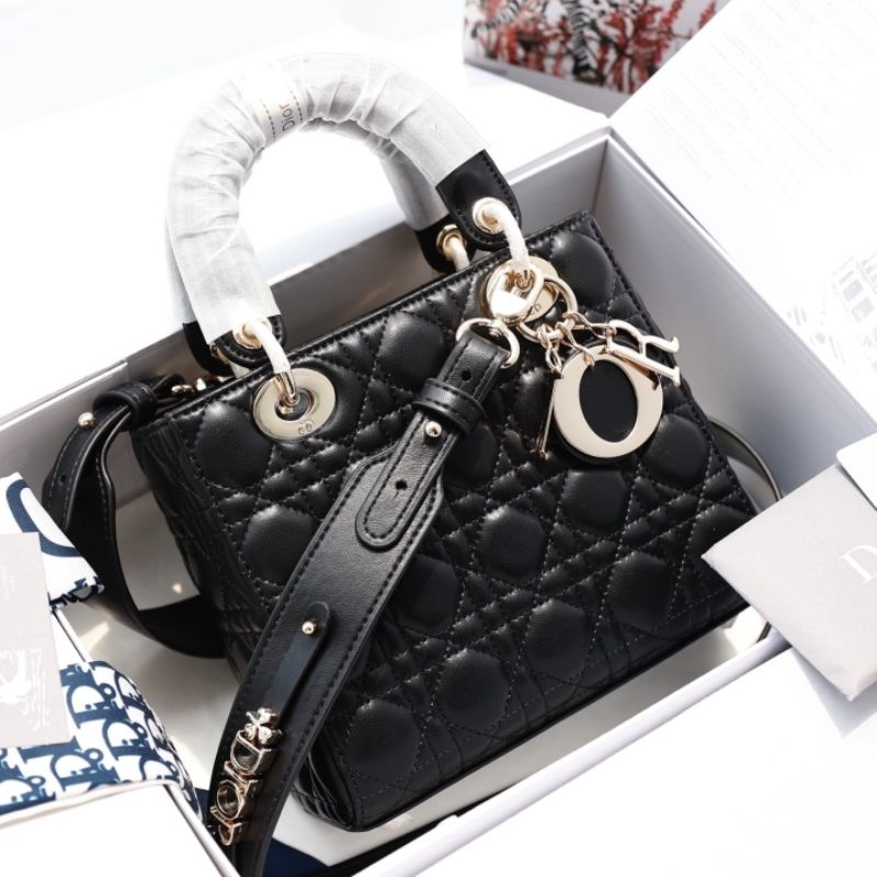 Túi Dio Lady 5 Ô Da Lì Tag Vàng Full2Box Nam Châm Spsl