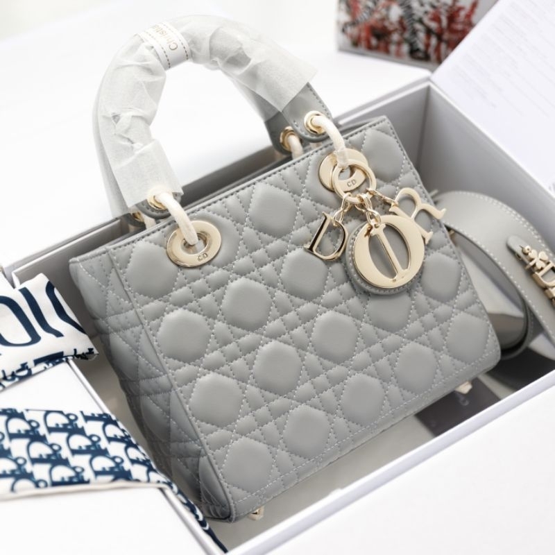 Túi Dio Lady 5 Ô Da Lì Tag Vàng Full2Box Nam Châm Spsl