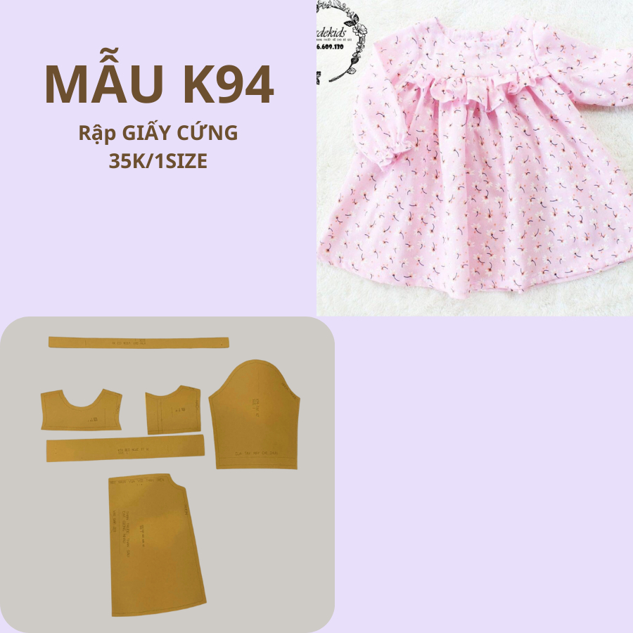 RẬP GIẤY CỨNG CẮT SẴN VÁY BÉ K94