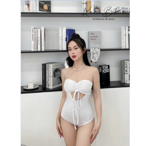Set bikini Sexy White cúp ngực, đồ bơi 1 mảnh sẵn đệm mút chất thun lạnh co giãn 4 chiều