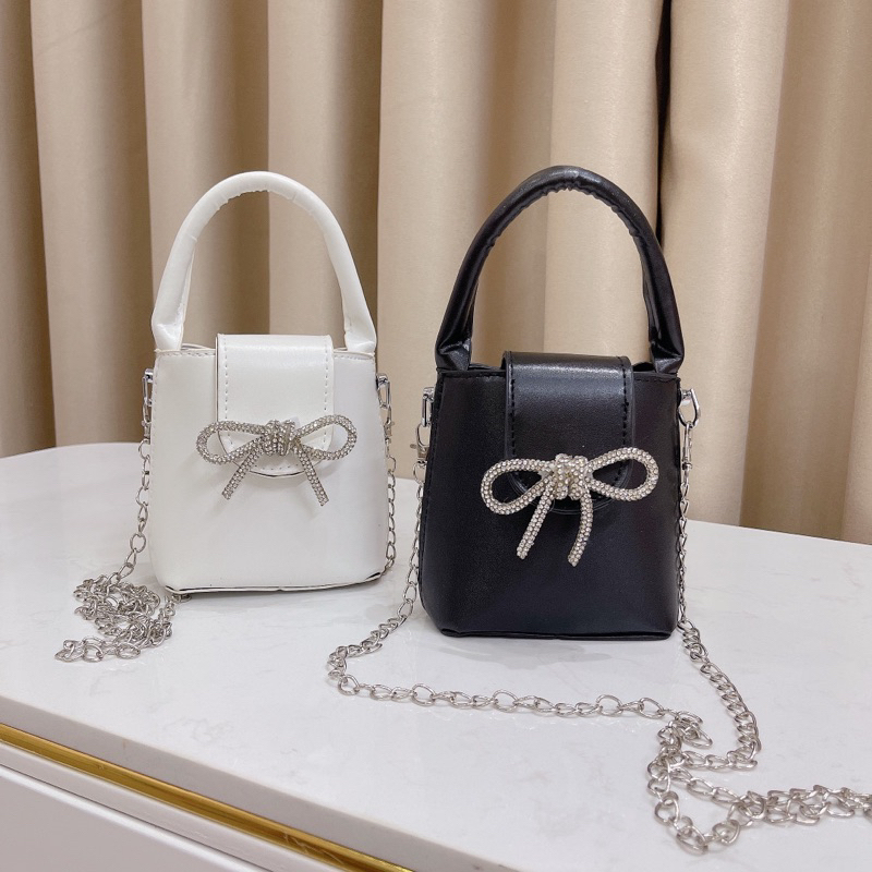 Túi xách nữ đeo chéo mini Nơ dáng hộp có quai xách cầm tay xinh xắn bản 5 màu