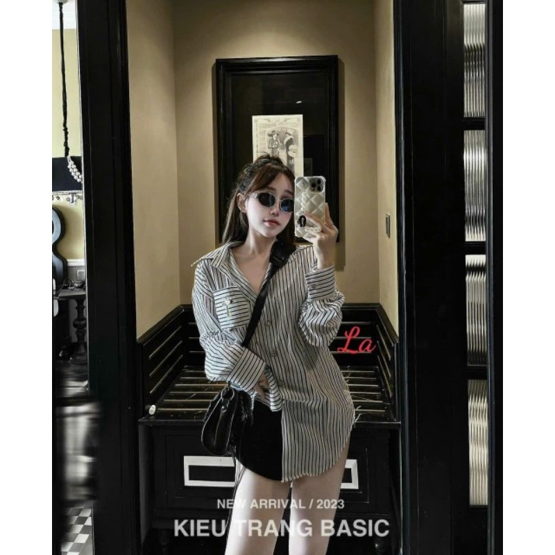 Áo sơmi kẻ chữ thập hàng QCL1