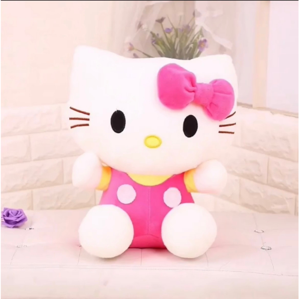 Gấu bông Doraemon và Helokitty to DRM 70 cm + KT 56 cm hình thú mềm mịn siêu dễ thương cho bé  .