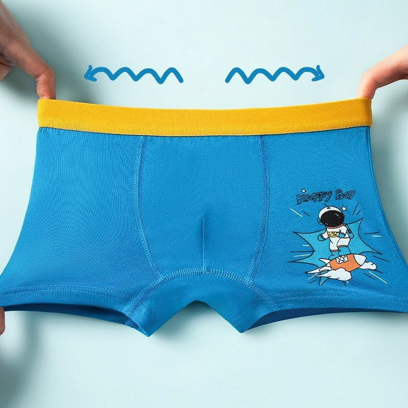 Combo 4 quần sịp bé trai cotton họa tiết xanh cam độc đáo, quần chíp bé trai từ 12-45kg