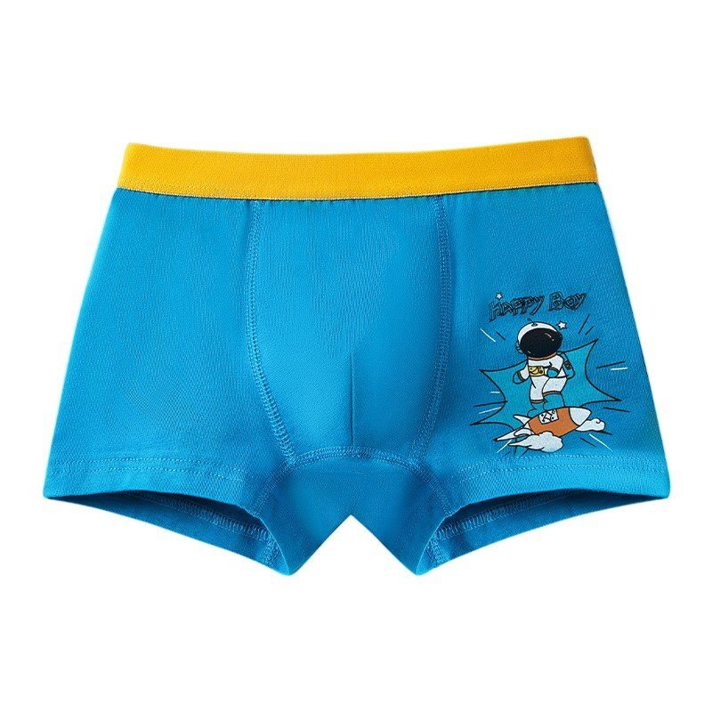 Combo 4 quần sịp bé trai cotton họa tiết xanh cam độc đáo, quần chíp bé trai từ 12-45kg