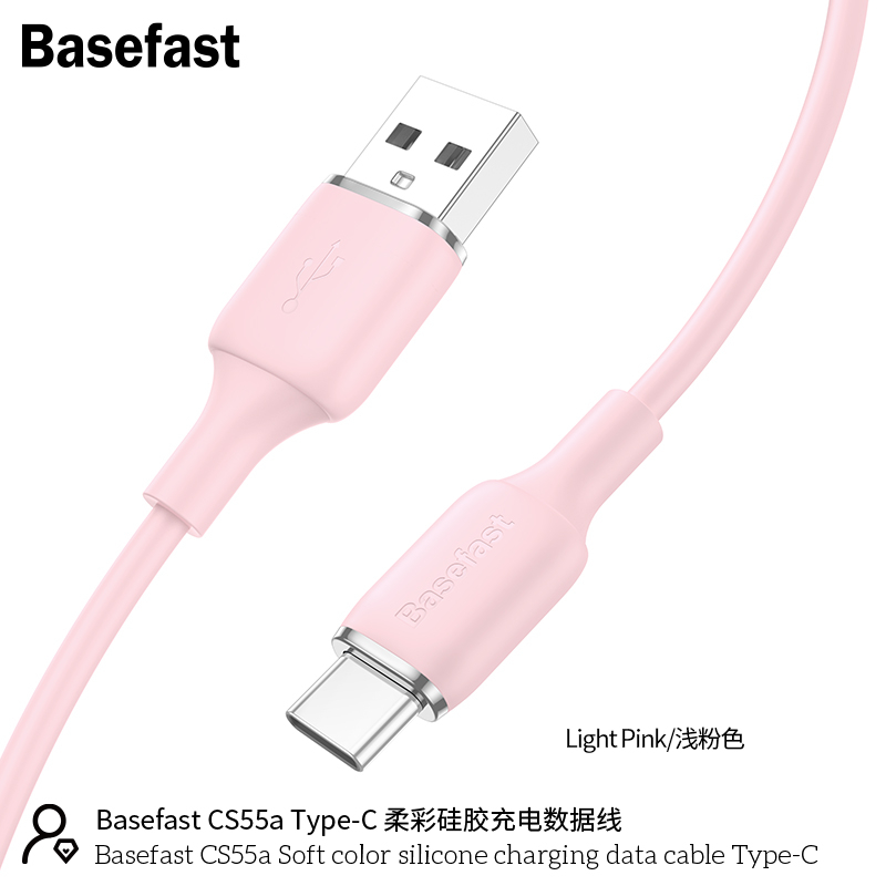 Cáp sạc nhanh Type c chính hãng Basafast dây silicon chống quá tải nhiệt cho androi samsung xiaomi