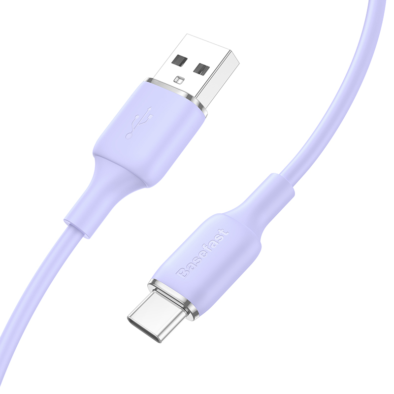 Cáp sạc nhanh Type c chính hãng Basafast dây silicon chống quá tải nhiệt cho androi samsung xiaomi