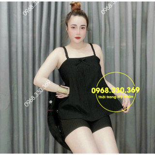 Đồ bộ mặc nhà 2 dây quần đùi mát mẻ PL