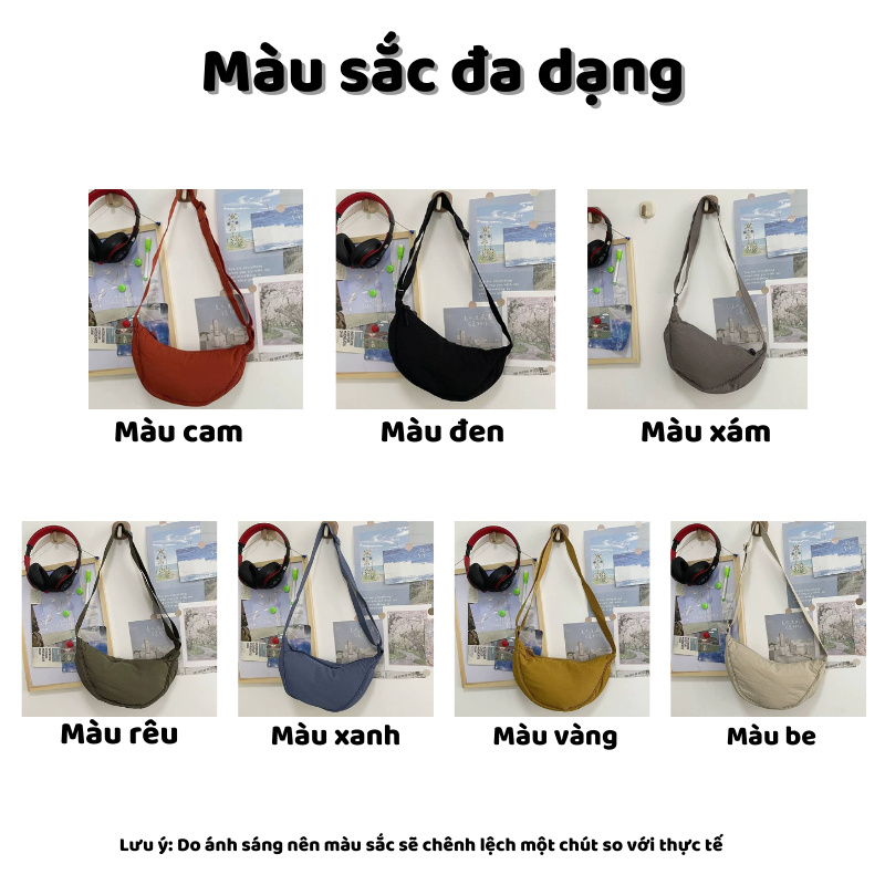 Túi Đeo Chéo Mino Bao Tử Vải Canvas Xách Tay Kẹp Nách Thời Trang Cá Tính