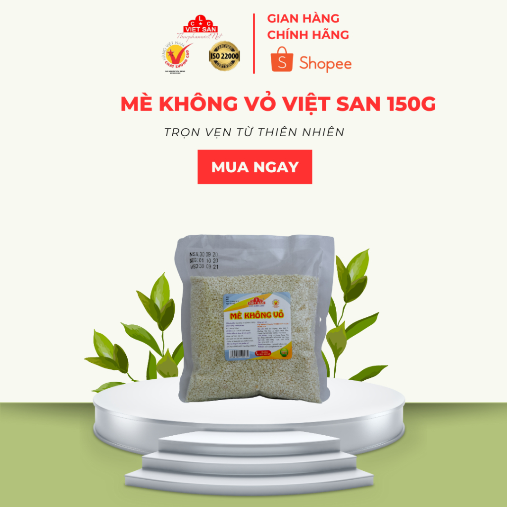 Mè Không Vỏ (Tách Vỏ) Thơm Ngon Việt San (Gói Gram)