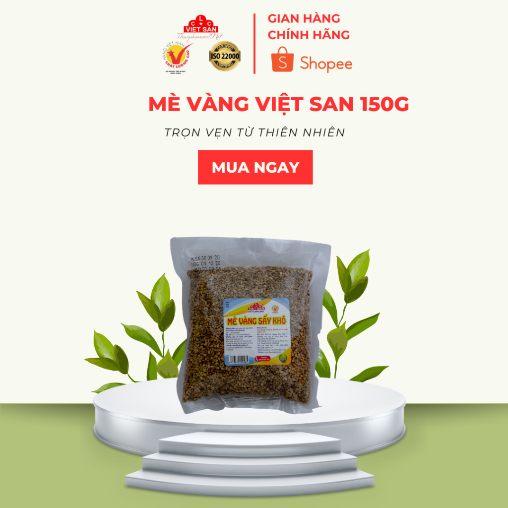 Hạt Mè Vàng Nguyên Vỏ Thơm Ngon Việt San (Gói Gram)