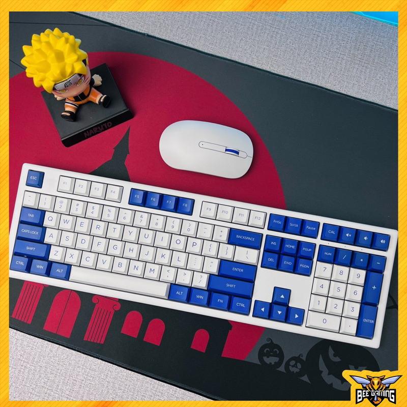 Bộ bàn phím chuột không dây AKKO Monsgeek MX108 Blue On White / Black & Cyan )