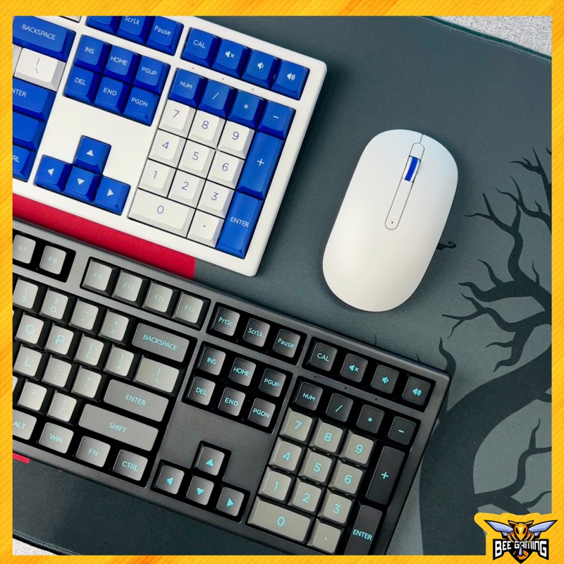Bộ bàn phím chuột không dây AKKO Monsgeek MX108 Blue On White / Black & Cyan )